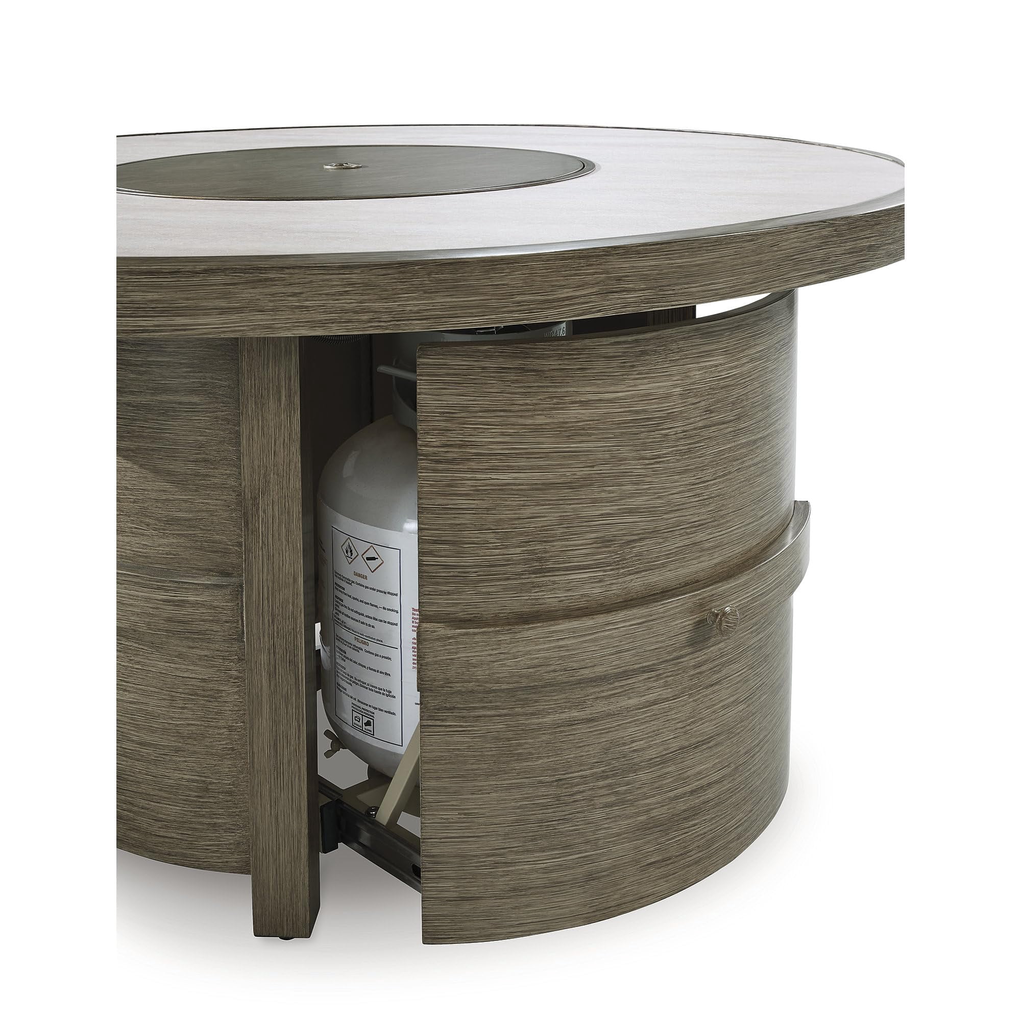 Bowery Hill Contemporary Beige Wicker / Rattan Fire Pit Table