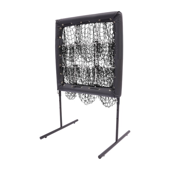 Baseball Throwing Net, Adjustable Height, Durable Polyester Mesh, PVC-Wrapped Perimeter, Easy to Move with 360° Swivel Casters, Ideal for Training