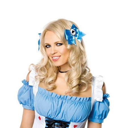 Alice hair bows with poker suit charms (3 sets per pack)
