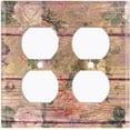 thumbnail image 3 of Metal Light Switch Plate Outlet Cover (Image of Brown Wood Fence White Rose FEN012), 3 of 13