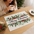 thumbnail image 7 of 2026 Christmas Home Party Decoration Merry Christmas Floral Linen Placemats Waterproof Heat Table Mats Holiday Dining Table Decor Christmas Celebration Party Supplies, 7 of 7