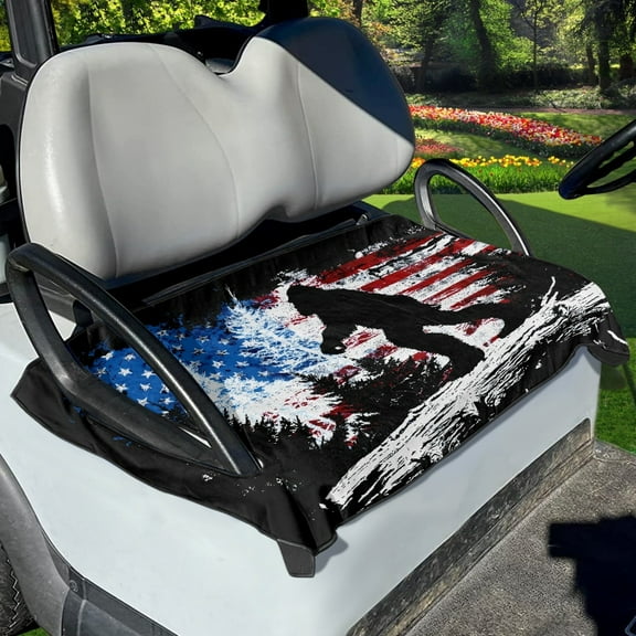 Yuyamidu Savage Golf Cart Seat Cover American Flag Golf Cart Seat Blanket Summer Golf Cart Seat Towel for 2-Person Seats Club Car Decor