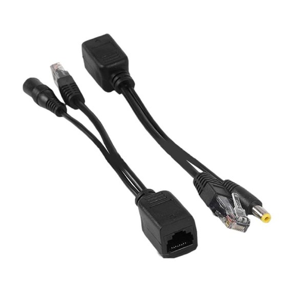 2Pcs Passive PoE Injector PoE Splitter Kit Passive PoE Injector with 5.5x2.1 mm DC Connector RJ45 Power Over Ethernet