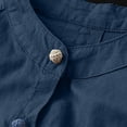 thumbnail image 4 of WREESH Women's Linen Button Down Shirts Solid Color Cotton and Linen Long Sleeve Shirt with Pockets for a Classic Suit Top Navy, 4 of 5