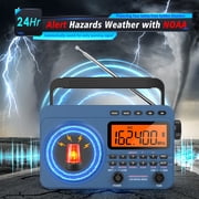 Greadio Portable AM FM Radio, Weather Radio with 4000mAh Rechargeable battery for Outside, Home