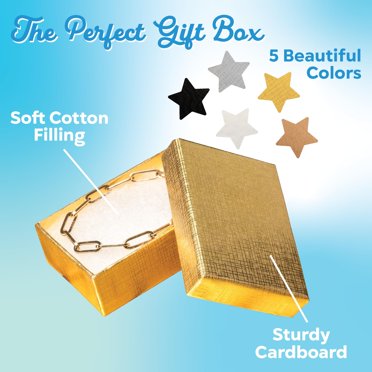 48 Pack Cardboard Jewelry Boxes - 3.05x2.10x1" Cotton Filled Gift Boxes For Small Jewelry