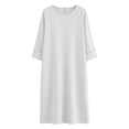 thumbnail image 3 of Asxite Summer Dresses for Women Casual Solid Textured Loose Breathable Midi Sundress, 3 of 5