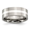 thumbnail image 1 of Titanium 925 Sterling Silver Inlay 8mm Band Ring Wedding Precious Metal, 1 of 10