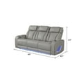 thumbnail image 2 of Fortuner Modern Style Recliner Sofa Made with faux leather and Wood in Gray, 2 of 7