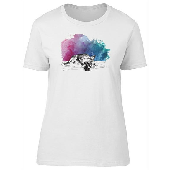 Sad Puppy Grunge Sketch Tee Women's -Image by Shutterstock