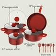 thumbnail image 6 of 13-Piece Red Pots and Pans Set Non Stick–Nonstick Cookware with Glass Lids and Stay-Cool Handles–Durable Set for Home Kitchen,Induction Compatible,Great for Daily Cooking, 6 of 7