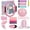 Pink, variant on Pilates Workout Kit - 13 Inch Magic Circle with Resistance Bands and Mini Ball for Home Exercise and Core Training