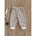 thumbnail image 4 of GXFC Toddler Baby Boys Plaid lounge Pants Kids Boys Casual Plaid Elastic Waist Athleisure Pants Children Boys Sweatpants Loungewear 1-5T, 4 of 8