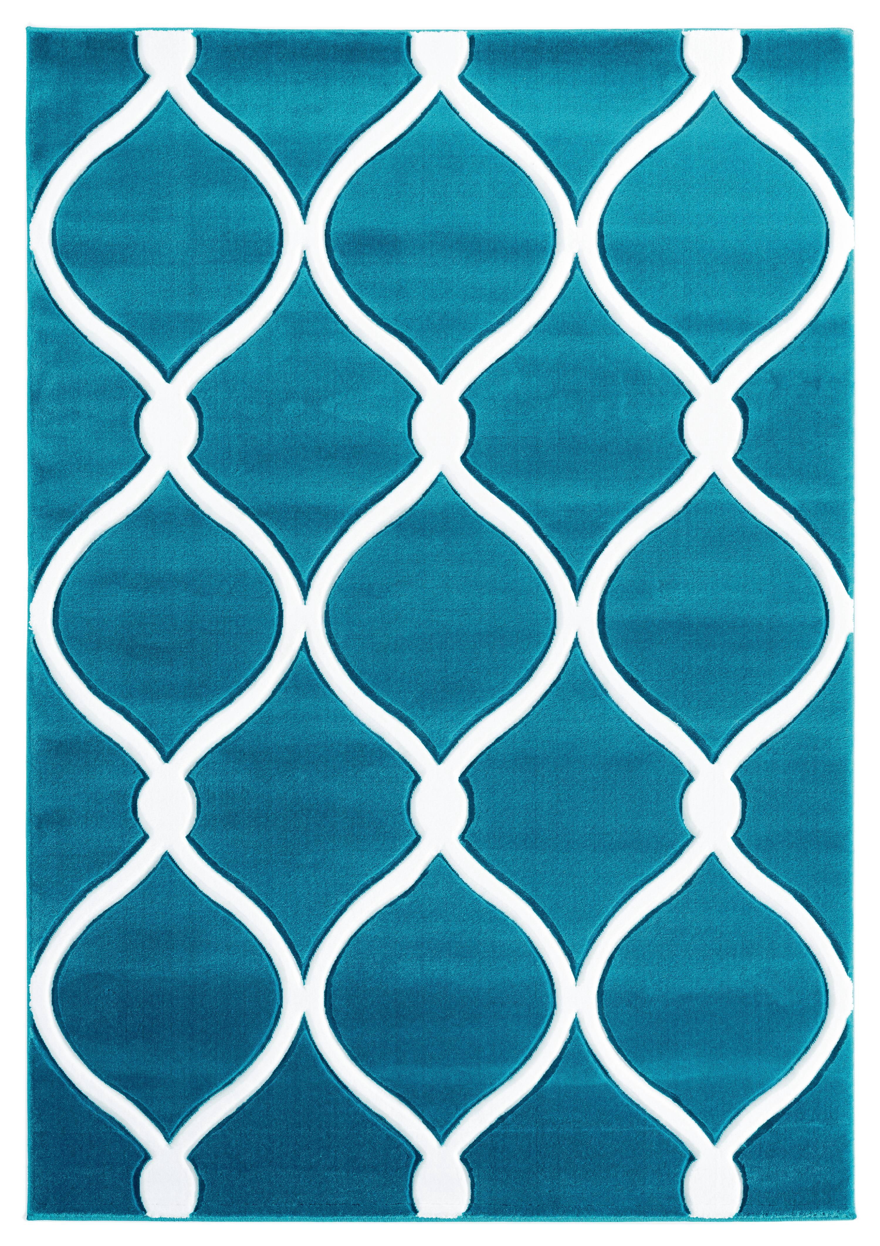 United Weavers Drachma Freya Modern Trellis Runner Rug, Turquoise, 2'7" x 7'4"