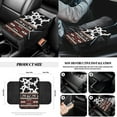 thumbnail image 7 of Yuyamidu Red Aztec Car Seat Covers Full Set with Steering Wheel Cover Safe Belt Pads Handbrake Cover Cup Mat Garbage Bin Rearview Mirror Cover Center Console Cover 14 PCS Cow Print Auto Accessories, 7 of 7