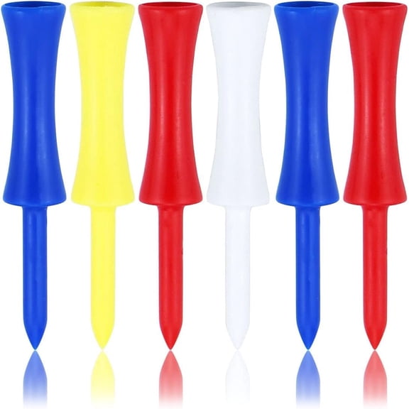 Golf Tees Plastic 100 Count 3-1/4, 2 3/4 inch Tall Step Down Tees Golf - Mixed Color