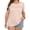 Apricot, variant on Solid Color Plus Size Women Short Sleeve Crew Neck Casual Pleated Tee Shirt