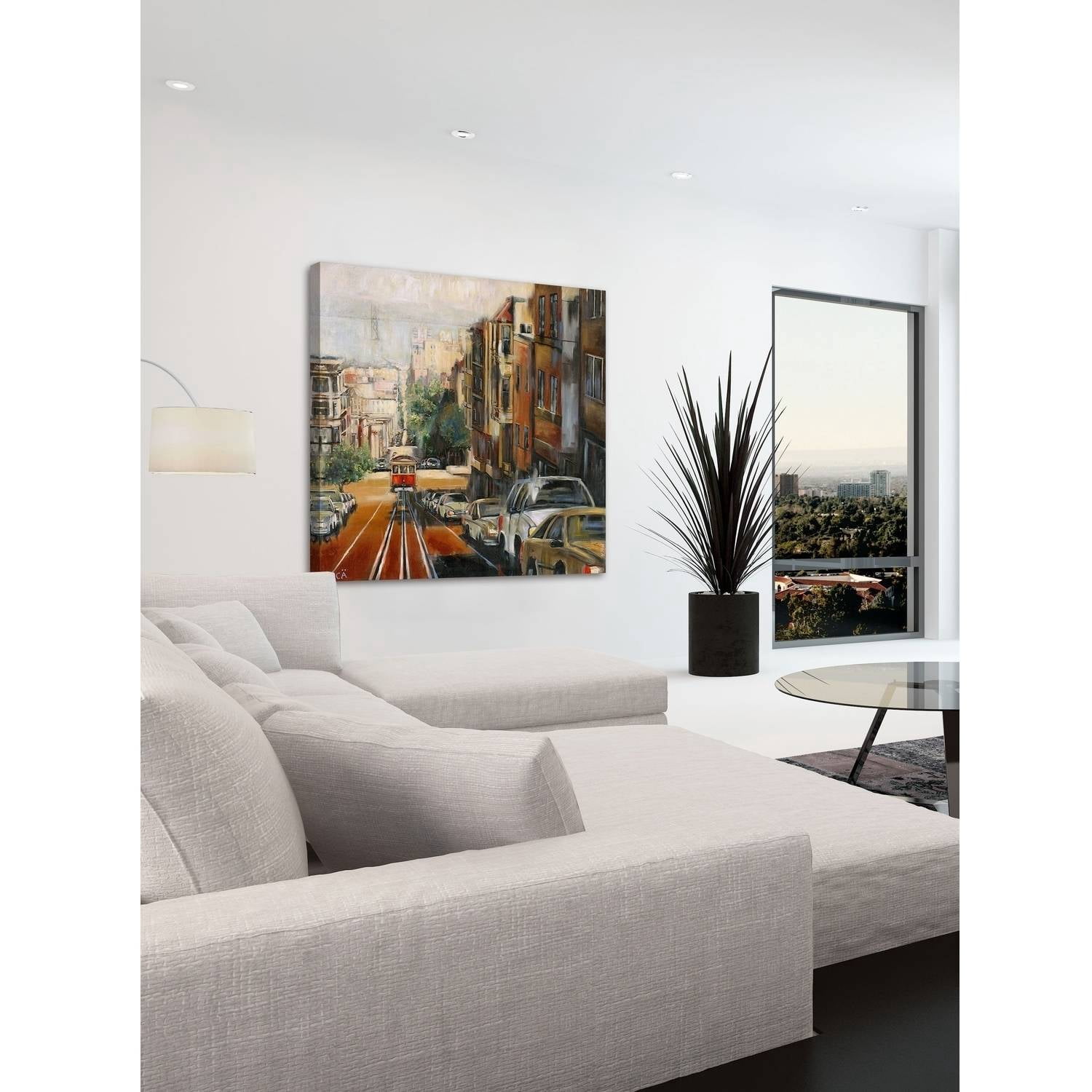 "Quiet Dawn in San Francisco" Painting Print on Wrapped Canvas