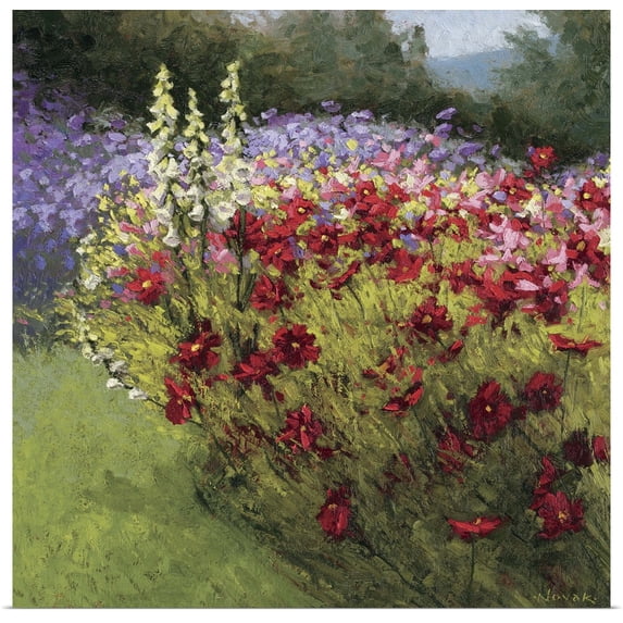 Great BIG Canvas | Rolled Shirley Novak Poster Print entitled Cosmos Garden I