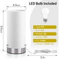thumbnail image 2 of 3 Way Dimmable Touch Control Bedside Table Lamp with Glass Shade, 2700K Warm Light for Bedroom, 2 of 5