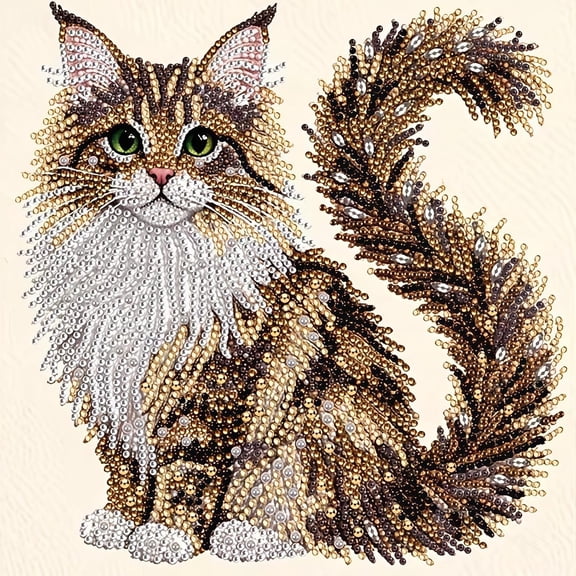 2026 Halloween Sparkling Crystal Diamond Painting Set New 5D Cat Special Shape Diamond Art Kits for Adults Beginner, Animal Cat Diamond Painting Kits for Adults,11.81*11.81'in