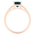 thumbnail image 4 of 2 ct Emerald Cut Natural London Blue Topaz Solitaire Engagement Ring for Women in 18K Rose Gold, 4 of 5