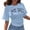 Blue, variant on Going Out Tops for Women Casual Half Sleeve Cinched Waist Y2K Crewneck T Shirt Blouses,White,M