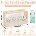 thumbnail image 2 of Transparent PVC Makeup Bag for Mom with Letter Display - College Style Patch Design, Nylon Waterproof Portable Shiny Cosmetic Pouch with Zipper, Travel Toiletry Organizer for Women & Girls, 2 of 7