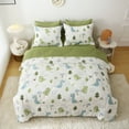 thumbnail image 6 of Wajade Kid Boys Dinosaur Comforter Set 7 Piece Bed in a Bag Bedding Set- Green Cute Dinosaur Wild Park Jungle Print Twin Size Bedding Set with Comforter, Sheet Set, Pillowcase and Sham, 6 of 7