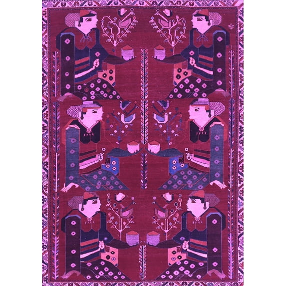 Ahgly Company Indoor Rectangle Persian Purple Traditional Area Rugs, 2' x 3'