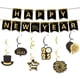 thumbnail image 1 of Banner de Feliz Año Nuevo en negro y dorado - Decoraciones de Nochevieja 2025 Suministros para fiestas - Adornos decorativos con banderines, 1 of 5