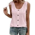 thumbnail image 2 of Playeras,Blusas y Tops,Ropa para Mujer Crop Tank Tops Para Mujer Chaleco de cuello en U de color sólido casual sexy para mujer Diseño simple y exquisito (Pink, XXXL), 2 of 4