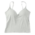 thumbnail image 1 of Women's V-Neck Camisole Adjustable Strap Tank Tops with Built in Shelf Bra Stretch Undershirts Sleeveless Tube Top, 1 of 9