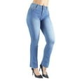 thumbnail image 2 of Fashion2Love Women's Juniors/Plus Colombian Design Butt Lift Push Up Mid Waist Straight Leg Jeans, 2 of 9