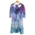 thumbnail image 4 of Parrot Feathers Sweetheart Knot Flared Dress Fashion Design Large Size Loose Dress, 4 of 5