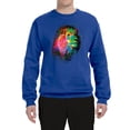 thumbnail image 2 of Lion Paint Art Splatter Abstract Art Animal Lover Unisex Crewneck Graphic Sweatshirt, Royal, Medium, 2 of 3