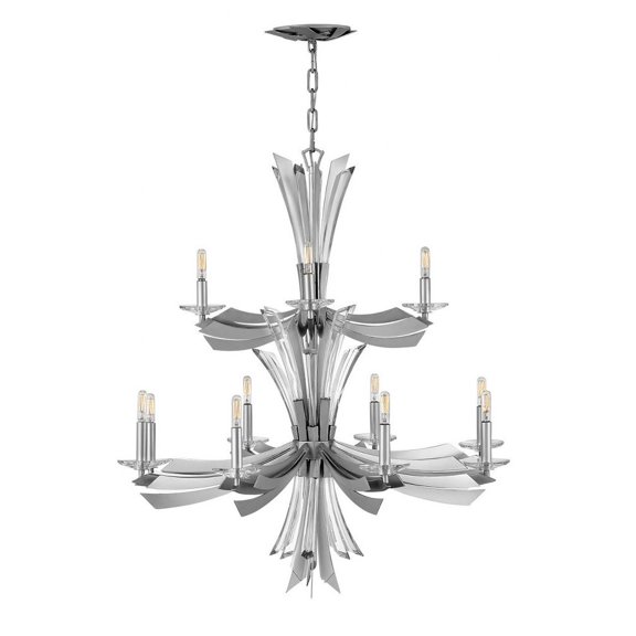 Fredrick Ramond Fr40909 Vida 12 Light 34" Wide Abstract Chandelier - Glacial