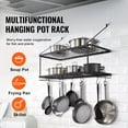 thumbnail image 2 of 30 Inch Wall Mounted Pot Rack, Heavy Duty Pot and Pan Hanger Organizer with 12 S-Hooks, Holds 55 lbs for Cookware, Utensils, and Kitchen Storage, 2 of 11