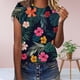 thumbnail image 2 of Tops con estampado de flores de manga corta con cuello redondo para mujer Pompotops  hkajfhjk463031, 2 of 5