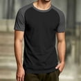 thumbnail image 2 of NinXxx Men's Fashion Casual Short Sleeve Raglan Top Dark Gray2 XXXL, 2 of 5