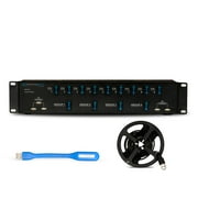 Technical Pro Rack Mount 17 Outlet Power Supply Surge Protector with 5V USB Charging Ports