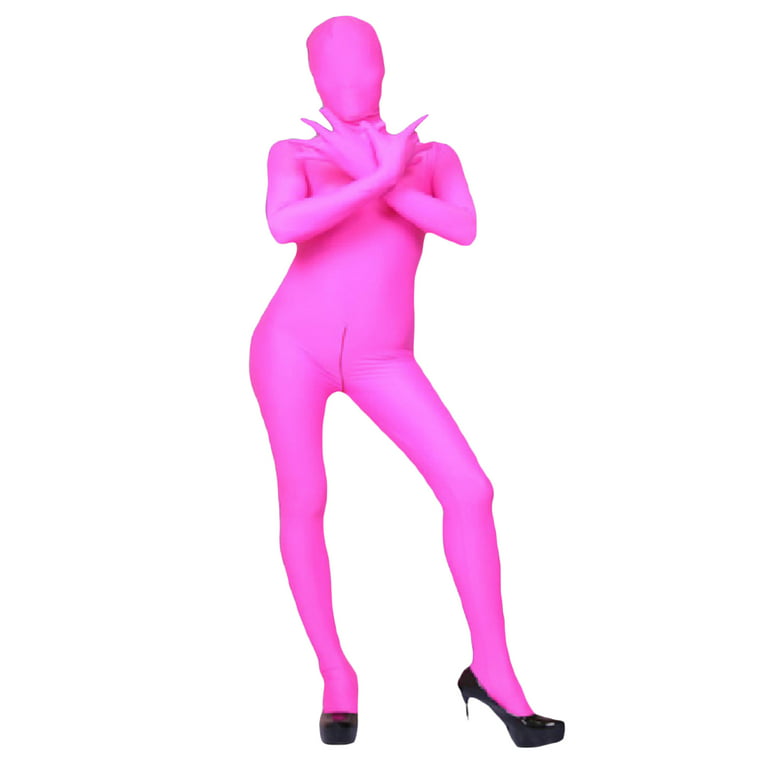 JYYYBF Halloween Full Bodysuit Adult Kids Invisibility Jumpsuit Spandex  Stretch Costume Chromakey Disappearing Body Suit Rose M 