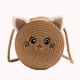 thumbnail image 4 of Paja Playa Bolsas Lindo Gato Casual Portátil Hecho A Mano para Viajes, 4 of 9