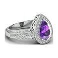 thumbnail image 3 of 14K Rose Gold Pear Shaped Amethyst Ring For Women Birthstone Teardrop Ring, 3 of 8
