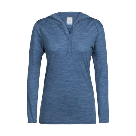 Icebreaker Women's Cool-Lite Sphere L/S Hoodie Prussian Blue Heather S