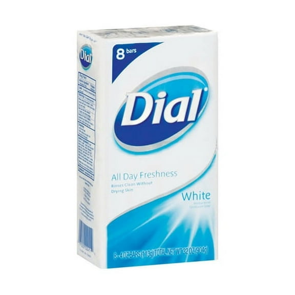 Dial Antibacterial Deodorant Bar Soap, White - 4 Oz, 8 Ea