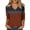 Brown#9527, variant on CONZONE Womens Summer T-Shirts 3/4 Sleeve T Shirts for Women Casual V Neck Patchwork Color Lightweight Tees Soft Cozy Dailywear