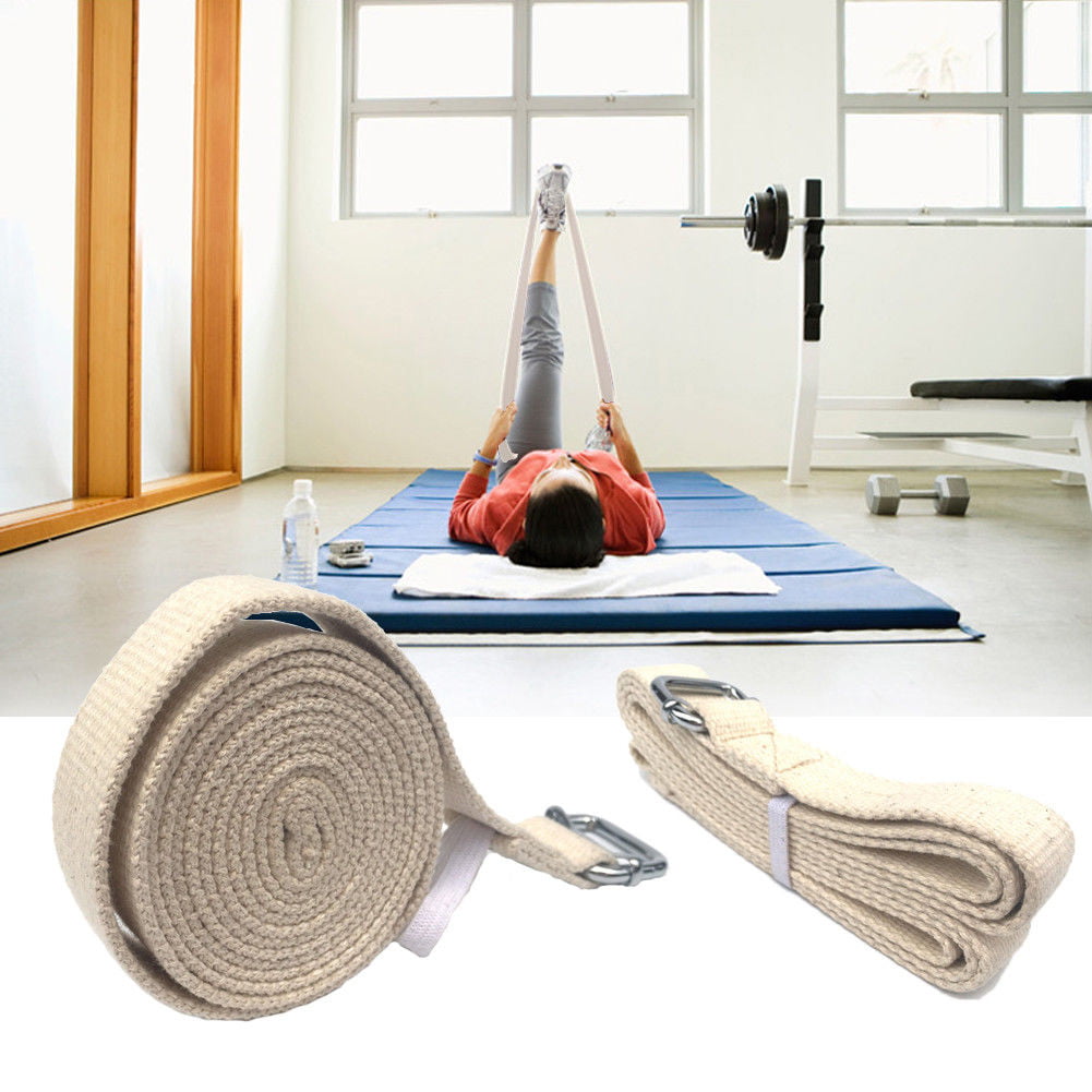Yoga Strap Cotton  Stretch Training Belt Fitness Gym Pilates D-Ring Straps Band 