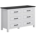 thumbnail image 6 of DEXTRUS White 6-Drawer Wooden Dresser, Sturdy TV Stand with Power Outlet, Storage for , Entryway & Living Room, 6 of 9