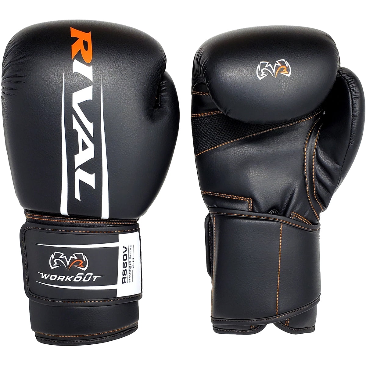 RIVAL Boxing RS60V Workout Hook and Loop Sparring Gloves 2.0 - 14 oz. - Black